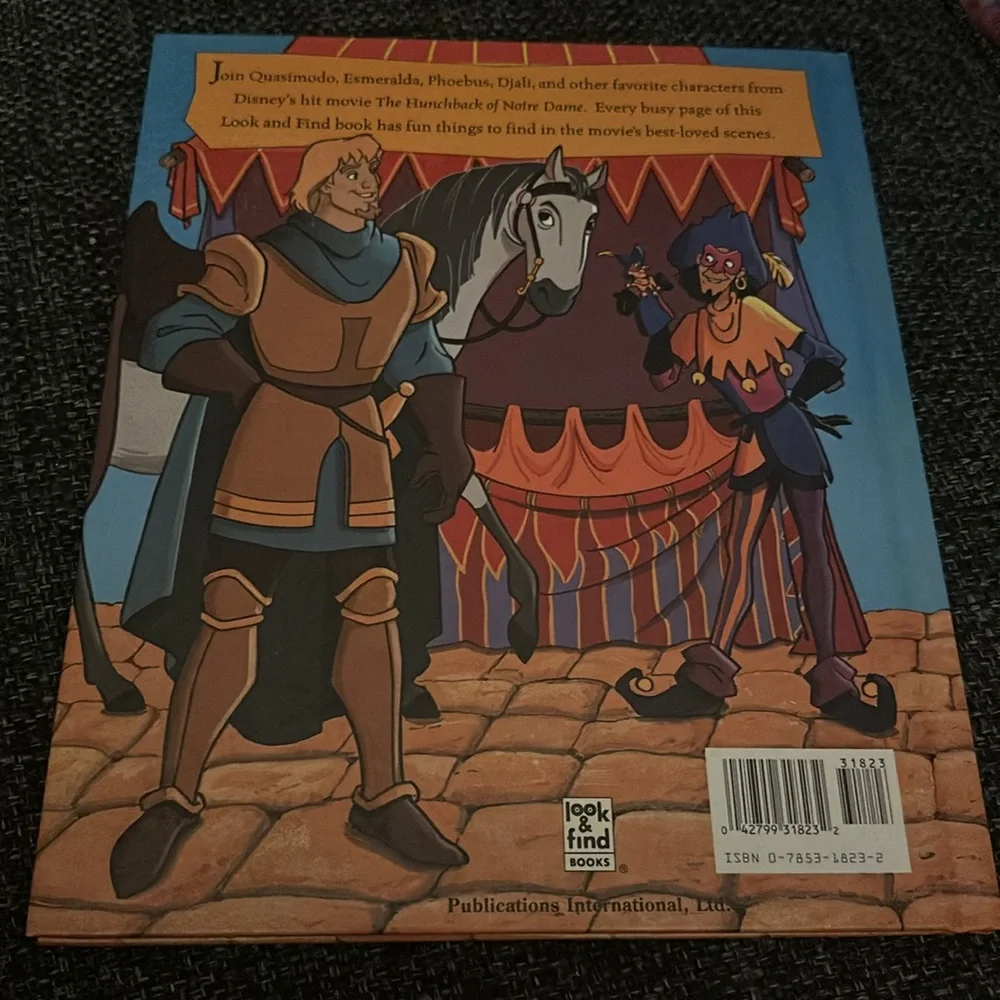 Rare HTF 1996 Disney Hunchback Notre Dame Look & Find Hardcover Book Vintage